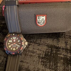 Luminox Black and Red Watch with Case